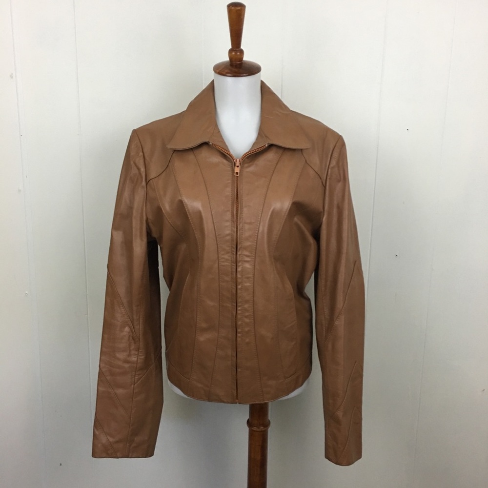 Vintage 70’s Seamed Zip Up Leather Bomber Jacket
